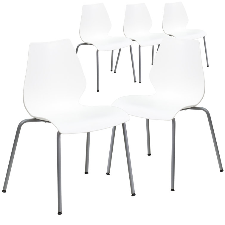 Oliverson Modern Plastic Contoured Stacking Lobby Chairs